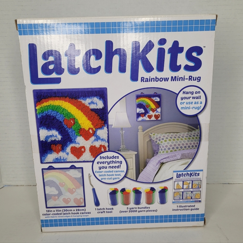 Latch Kits Colorful Rainbow Mini Rug Craft Kit NEW SEALED
